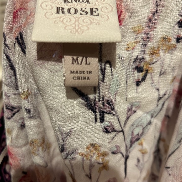 Knox Rose Floral Boho Tassel Kimono Wrap Top - Picture 5 of 5